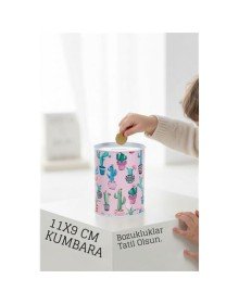 Desenli Metal Kumbara | 11x9 cm - Tasarruf ve Dekorasyon Bir Arada