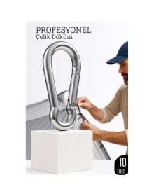 Çelik Yan Açılır Karabina -10 mm Kamp, Tırmanış ve Günlük Kullanım İçin Güvenli Kilit