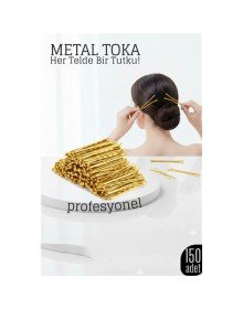 150’li Gold Metal Tel Toka Seti – Profesyonel Saç Şekillendirme İçin