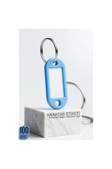 Etiketli 100'lü Anahtarlık Halkası – İsim Yazılabilir, Metal Halka ile Şık Tasarım