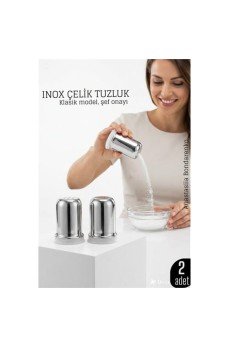 Inox Mini Tuzluk - 2 li SET Paslanmaz Çelik – 6x3,5 cm Şık Sofra Yardımcısı