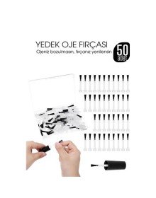 Yedek Oje Fırçası 50'li Aplikatörlü Set  - Tırnak Cila Fırçası