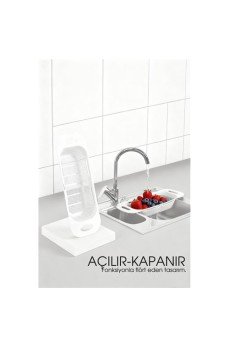 Ayarlanabilir Sürgülü Lavabo Süzgeci – Mutfak için Pratik ve Şık Tasarım BEYAZ