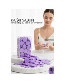 Parfümlü Elde Eriyen Kağıt Sabun - 100 lü paket Sihirli Sabun – Hijyenik Seyahat Kutusu