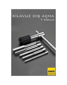 6'lı Diş Açma Kılavuz Seti – T-Kollu, Endüstriyel Çelik, M6-M12 Arası Dişli Matkap Ucu