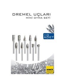 Dremel Uyumlu Mini Oyma Gravür Uç Seti – 10'lu Tungsten Karbür, Ahşap/Metal/Plastik için