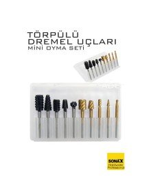 Dremel Uyumlu Törpülü Mini Oyma Gravür Uç Seti – 10'lu Tungsten Karbür, Ahşap/Metal/Plastik için
