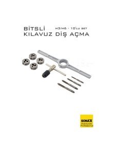 10'lu Bitsli Diş Açma Kılavuz Seti –Endüstriyel Çelik,  Dişli Matkap Ucu