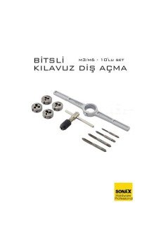 10'lu Bitsli Diş Açma Kılavuz Seti –Endüstriyel Çelik,  Dişli Matkap Ucu