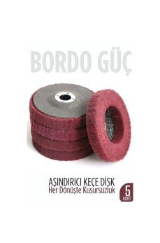 11 cm Endüstriyel Aşındırıcı Keçe Disk – 22 mm İç Çaplı Zımpara Fırçası 5 adet