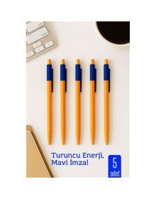 Tükenmez Kalem Mavi Ofis ve Okul İçin Pratik Yazım 5 li PAKET