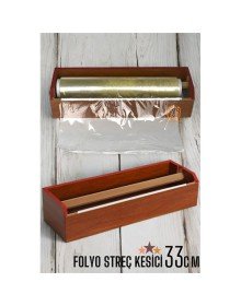Streç Film Kesici Ahşap Streçlik Folyo Ve Streç Film Kesici 33 Cm