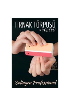 4 Yüzeyli Tırnak Törpüsü ve Parlatma Blok Sünger Solingen Professional
