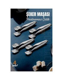 Şeker Maşası Paslanmaz Çelik 4 ADET