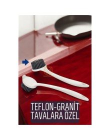 Teflon ve Granit Tava Tencere Fırçası Silikon Teflon Fırçası
