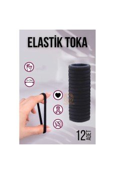Elastik Toka 12 ADET SİYAH