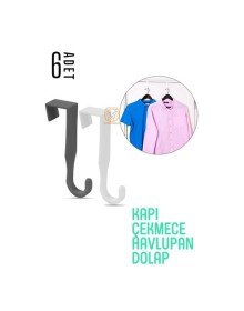 Pratik Askı Dolap Çekmece Havlupan Kapı Askısı 6 ADET