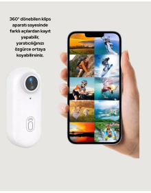 360° Klipsli Manyetik Spor Kamera Yüksek Çözünürlük
