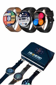 Yeni Nesil Akıllı Saat Çift Kordonlu 1.5 Inç Yuvarlak Ekran GPS ve NFC Uyumlu