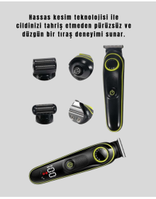 5 Başlıklı Çok Fonksiyonlu Saç Kesme ve Sakal Düzeltme Makinesi Erkek Bakım Aleti