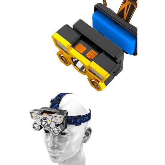 El Feneri Süper Kafa Lambası 4 Modlu 5 Led Kafa Feneri El Feneri Süper Kafa Lambası 4 Modlu 5 Led Kafa Feneri