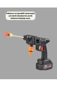 48V Şarjlı Basınçlı Yıkama Makinesi Kablosuz Su Tabancası