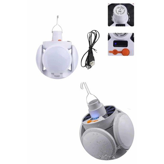 5 Kanatlı Bahçe Aydınlatma Led Askılı Solar Güneş Enerji Usb Sarjlı