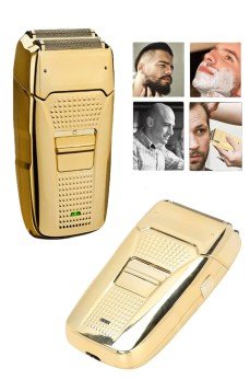 Sakal Kesme Tıraş Makinesi Paslanmaz Çelik Gold Şarjlı