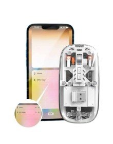 Mouse Fare Kablosuz Mouse Fare Şarjlı Bluetooth Sessiz 5 Tuşlu Şeffaf