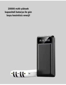 20.000mAh Taşınabilir Powerbank PD Teknolojili Çift USB Çıkışlı