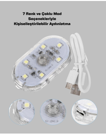 USB Şarjlı Kablosuz Manyetik Montajlı Mini LED Işık