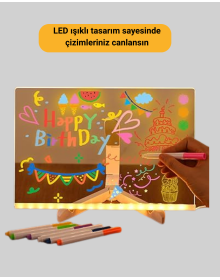 Yaratıcı Çizim ve Mesajlar İçin LED Işıklı Renkli Tahta