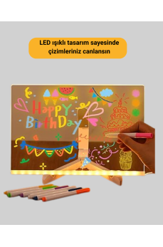 Yaratıcı Çizim ve Mesajlar İçin LED Işıklı Renkli Tahta