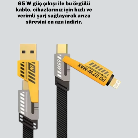 Akıllı Telefon Tablet Laptop Uyumlu 65W Güçlü Veri Kablosu Akıllı Telefon Tablet Laptop Uyumlu 65W Güçlü Veri Kablosu