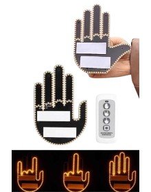 Kumandalı El Led Araba İçi 4 Farklı Mod El Orta Parmak Led