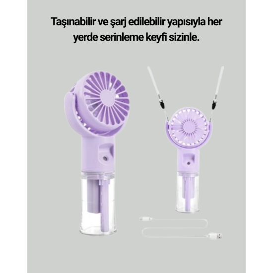 Sessiz Çalışan Şarjlı Su Buharlı Portatif Vantilatör