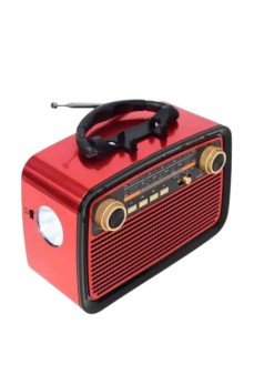 Nostaljik Görünümlü Ahşap Radyo TF SD USB Girişli Led Fener Işıklı