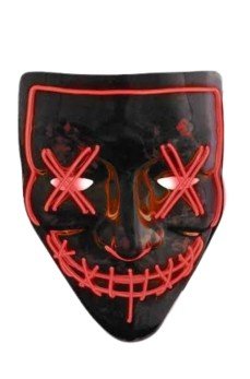 Hallowen Parti Maskesi Neon Led Işıklı Maske 3 Modlu Cadılar Bayramı Maskesi