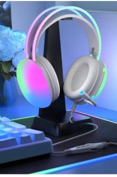 Kulak Üstü Kablosuz Bluetooth Kulaklık Unısex Renkli Işıklı Kulaklık