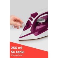 Seramik Tabanlı Kırmızı 2200 Watt Şok Buharlı Ütü Seramik Tabanlı Kırmızı 2200 Watt Şok Buharlı Ütü