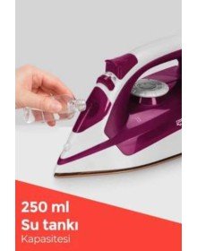 Seramik Tabanlı Kırmızı 2200 Watt Şok Buharlı Ütü