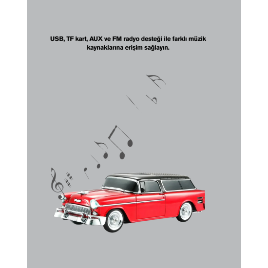 Vintage Tasarımlı LED Işıklı Bluetooth Hoparlör 10W