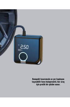 150 PSI Yüksek Basınç Kapasiteli Kablosuz Lastik Pompası