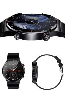 Amoled Ekran Metal Deri Silikon Kordonlu Uyku ve Sağlık Takibi