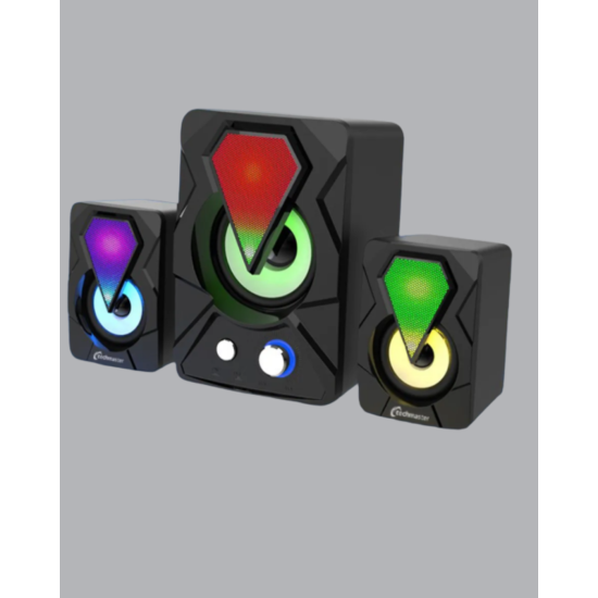 RGB LED Işıklı 2.1 USB Oyun Hoparlörü Derin Bas ve Net Ses