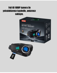 Q28 Kameralı Motosiklet Kask Kulaklık Bluetooth 5.3 Su Geçirmez 1080P HD