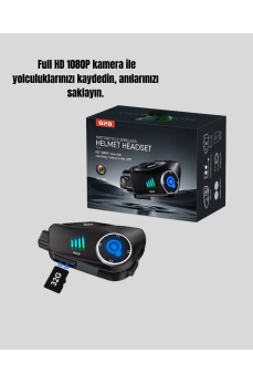 Q28 Full HD Kameralı Motosiklet Kask Kulaklığı – 45 Saat Müzik, IPX6 Su Geçirmez Q28 Full HD Kameralı Motosiklet Kask Kulaklığı – 45 Saat Müzik, IPX6 Su Geçirmez