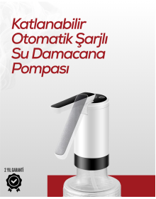 8000 mAh USB Şarjlı Su Pompası | Tek Tuşla Başlat/Durdur | Cam Damacana Uyumlu | Enerji Tasarruflu 4W Güç