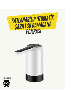 8000mAh Şarjlı Damacana Su Pompası | Tek Tuşla Otomatik Su Alımı | 40-80 Sn Dolum | Katlanabilir Tasarım