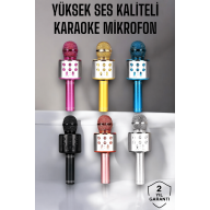 Kablosuz Bluetooth Karaoke Mikrofon USB ve AUX Girişli, Yüksek Ses Kalitesi
